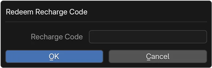 Credits Recharge UI